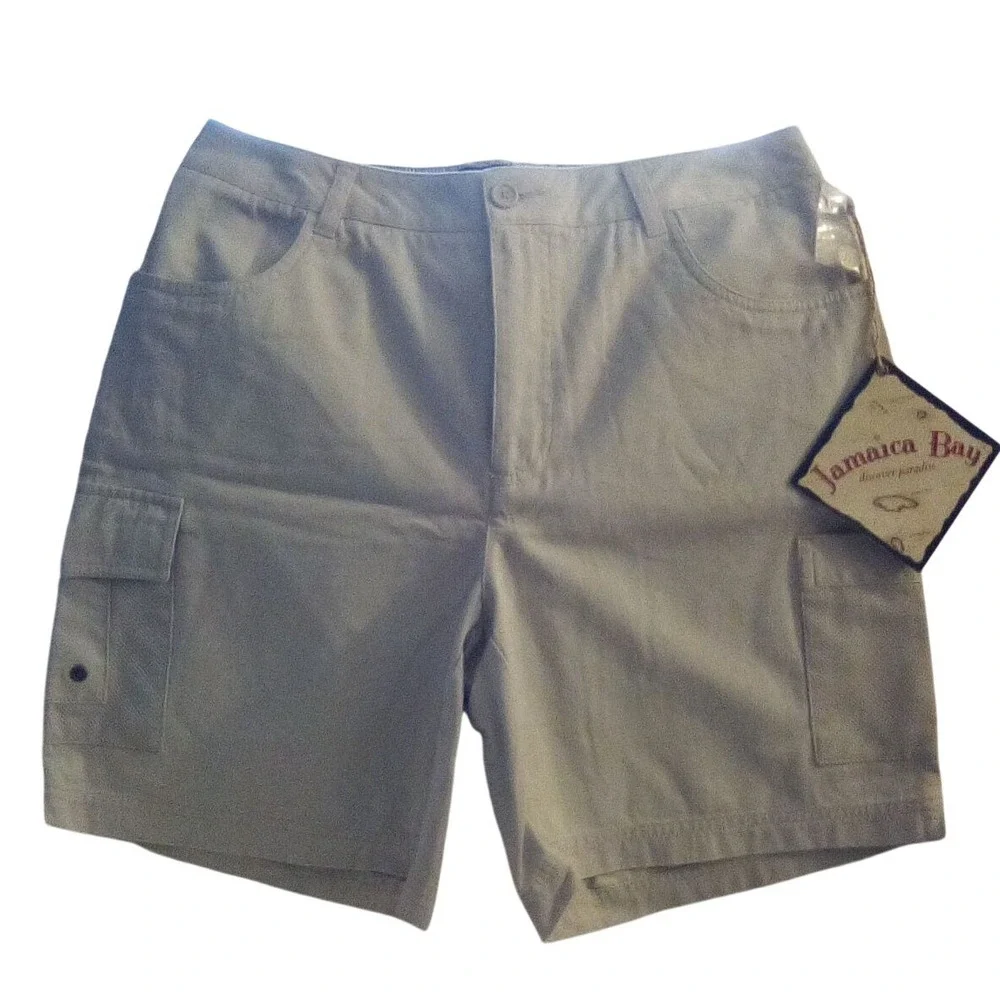Jamaica Bay Khaki Cotton Cargo Shorts Size 10 Tan Outdoor Utility Casual